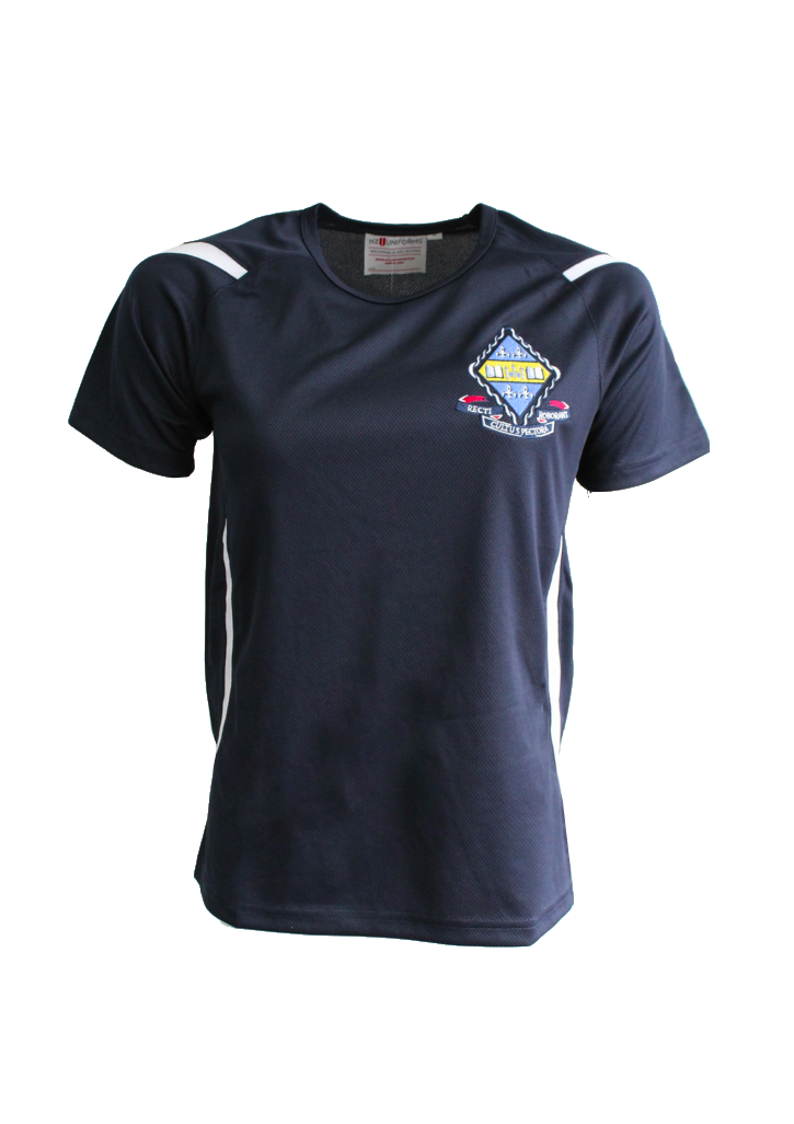 Otago Girls High School PE Tee Navy/White